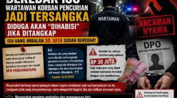 Beredar Isu Wartawan Korban Pencurian Jadi Tersangka Diduga Akan “Dihabisi” Jika Ditangkap, Isu Uang Imbalan 30 Juta Sudah Beredar!
